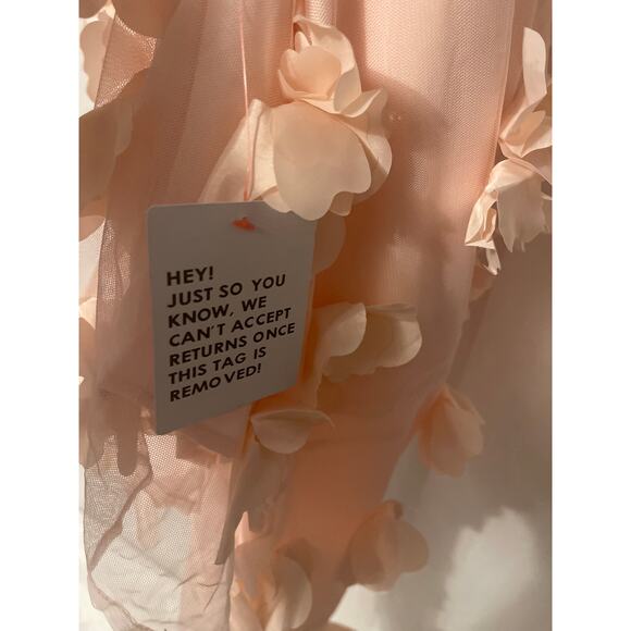 ASOS Luxe NWT 3D Tie Shoulder High Slit Pink Floral Maxi Formal Dress Size 14 - Picture 6 of 9